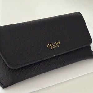 Celine Black sunglasses and Leather Card Holder